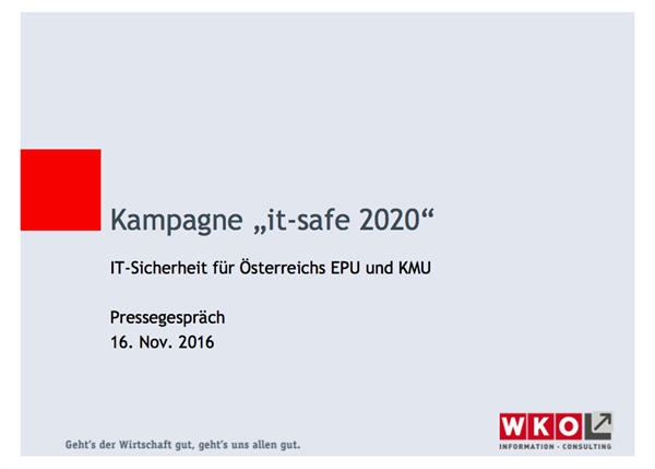 Kampagne it-safe 2020 – IT-Sicherheit für Österreichs EPU und KMU