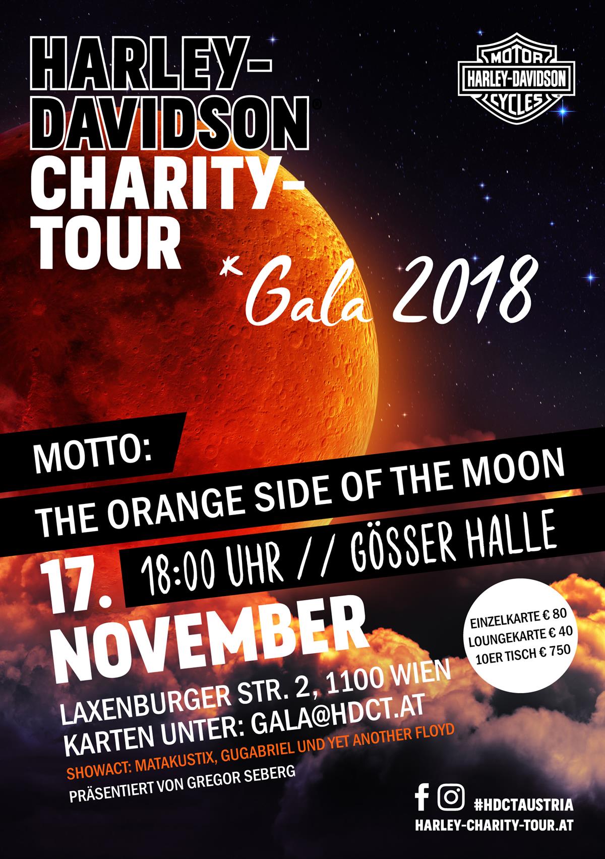 Programm der Harley-Davidson Charity-Gala am 17.11.2018