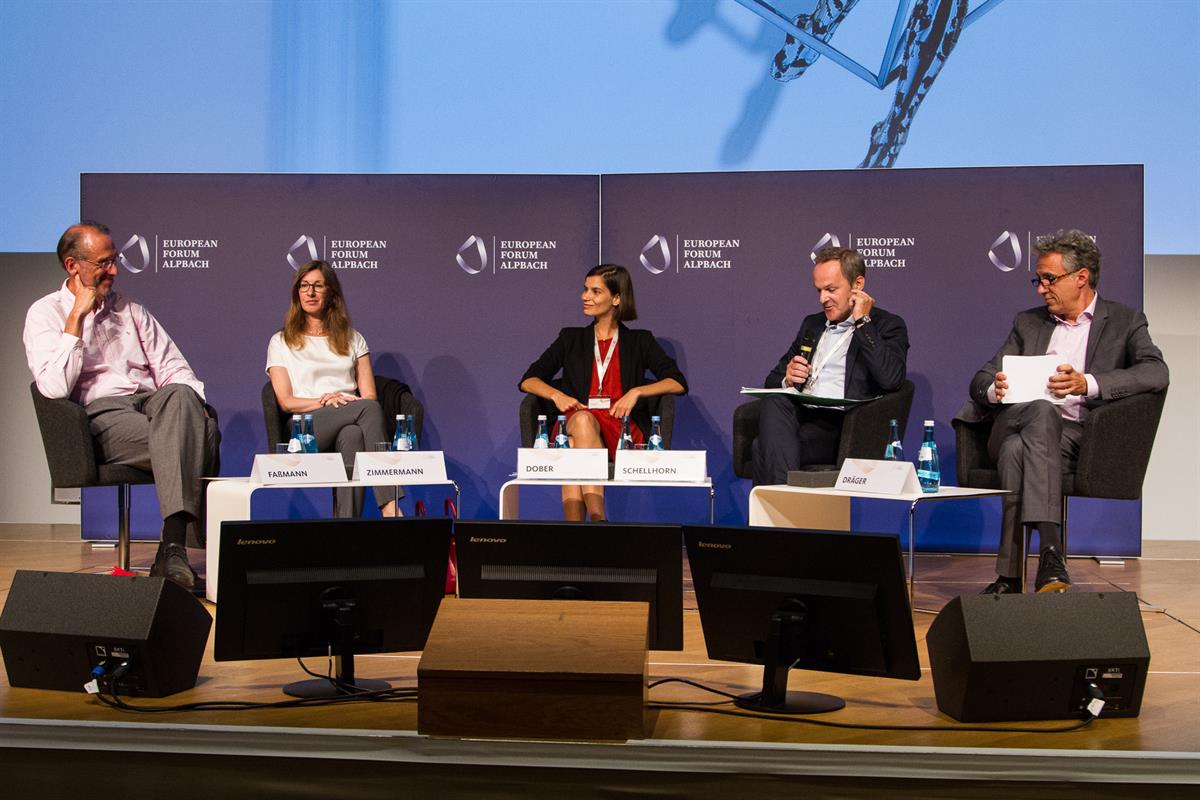 Podiumsteilnehmer des B&C br Panels beim Forum Alpbach 2019
