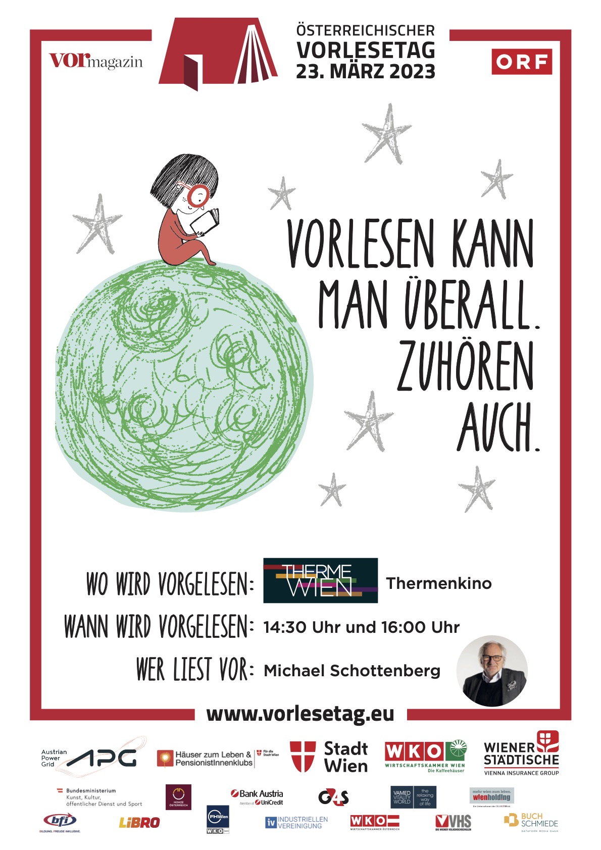 Plakat Österreichischer Vorlesetag 2023