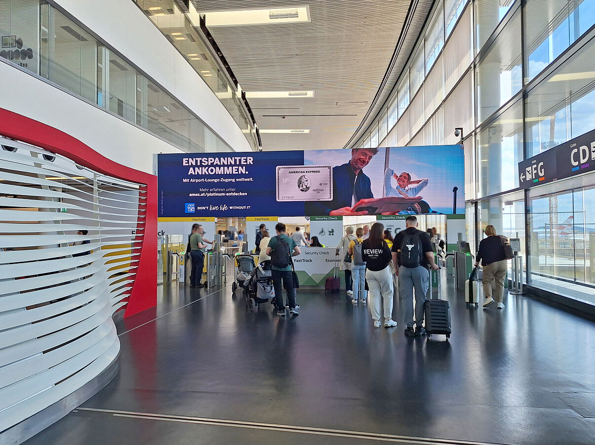 American Express-Präsenz am Wiener Flughafen