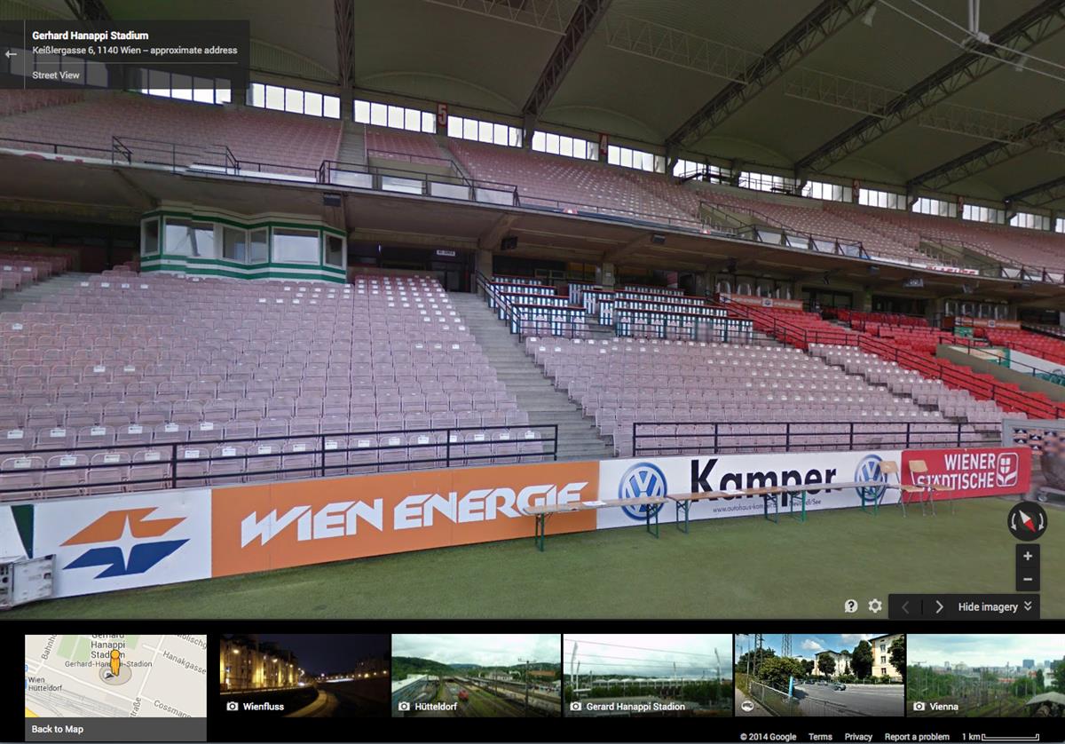 Letzte Runde: Mit Google Street View ins Gerhard-Hanappi-Stadion