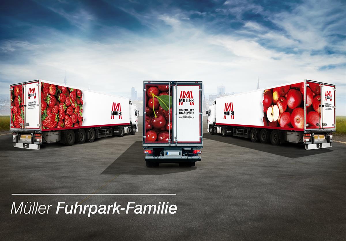Die Müller Fuhrpark-Familie im neuen Design