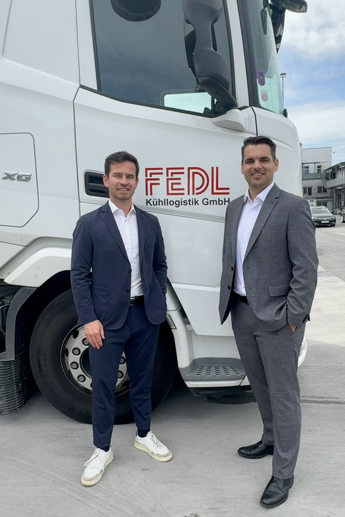 Christopher Müller, CEO von Müller Transporte und Christoph Lenz, neuer Geschäftsführer der Fedl Kühllogistik GmbH (v.l.n.r.)