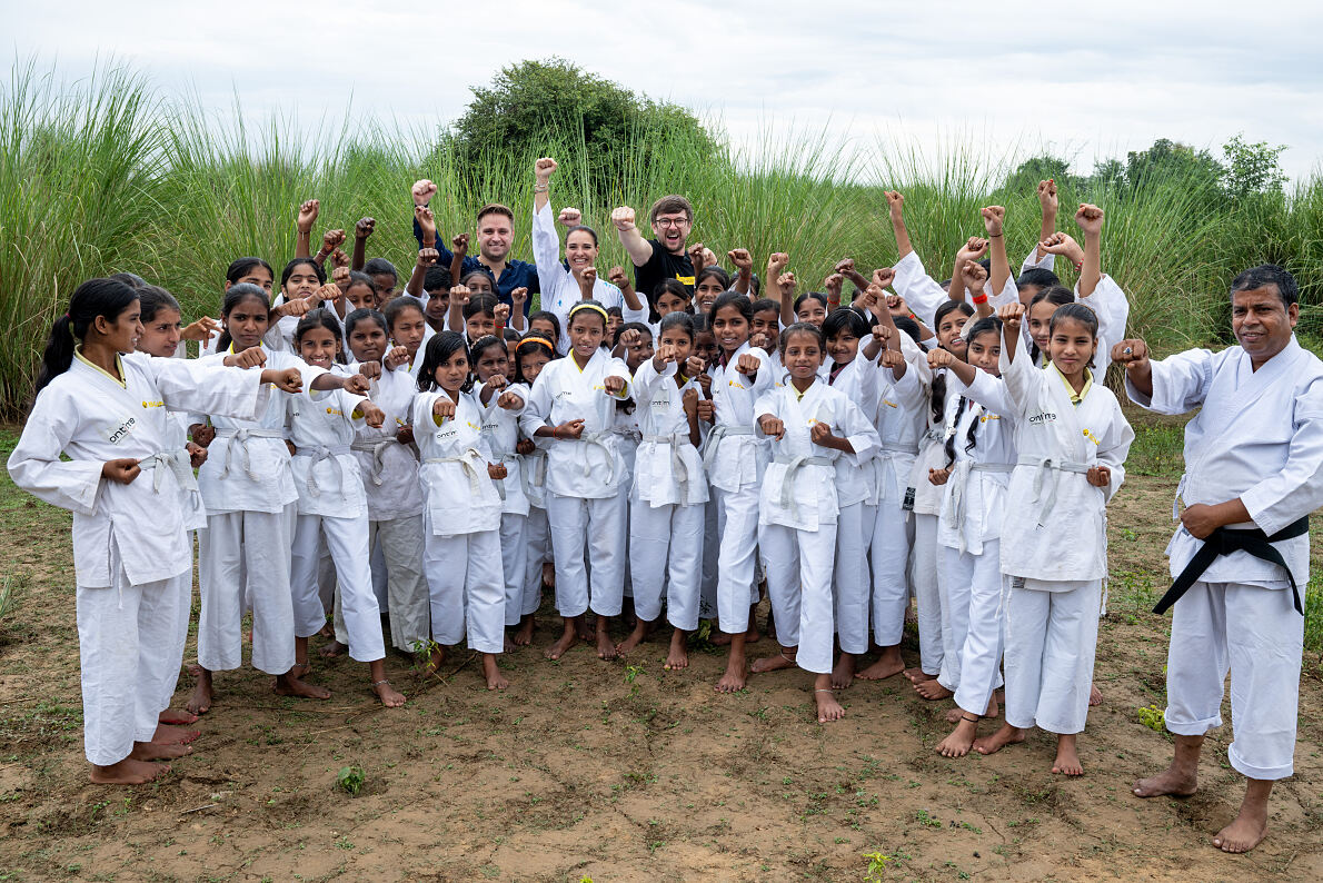 Karatetraining von SONNE-International in Indien